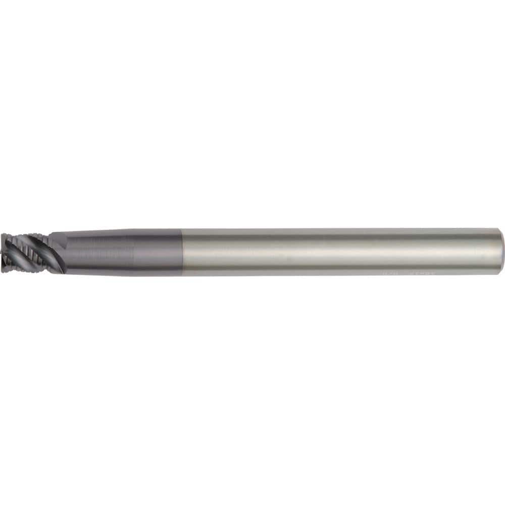 1/4 Dia. x 3 Overall Length 4-Flute Square End Solid Carbide SE End Mill-Round Shank-Center Cut-TiN