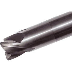 Corner Radius End Mill: 16 mm Dia, 0.75 mm LOC, 3 Flute, Ceramic