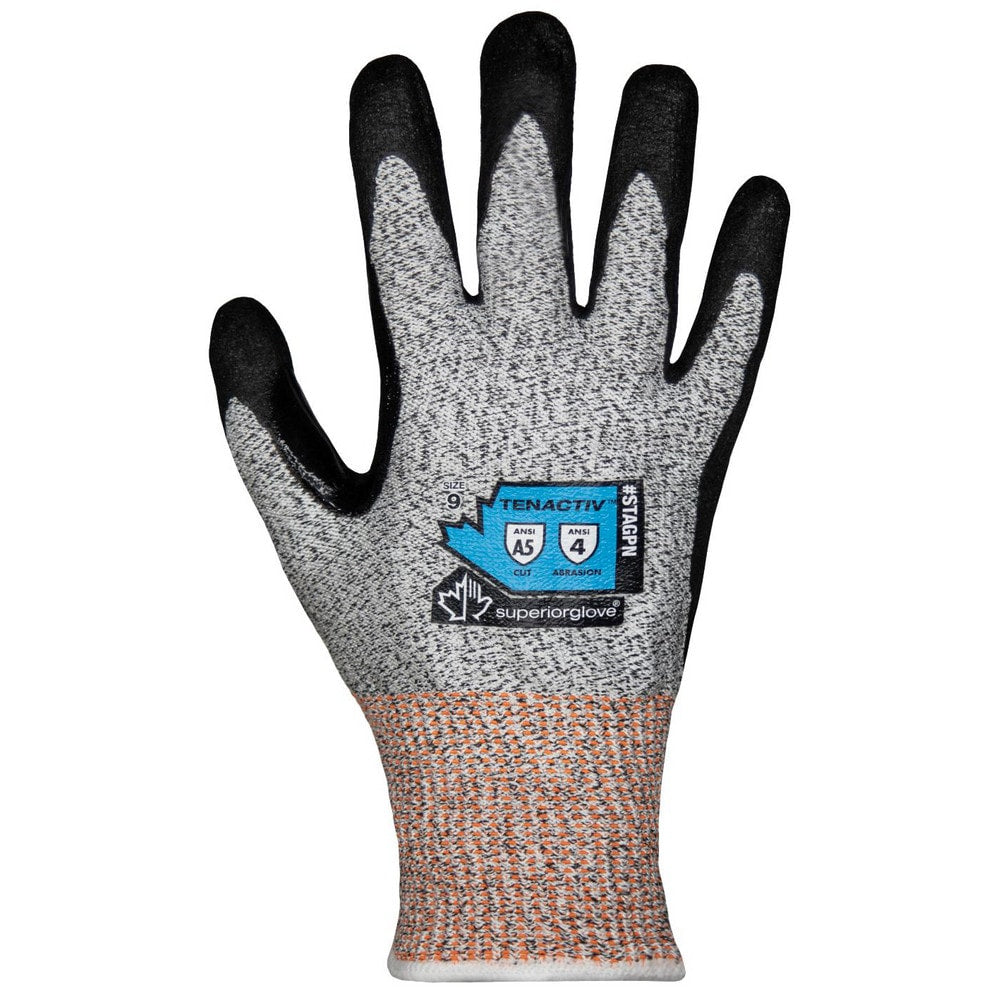 Cut, Puncture & Abrasion-Resistant Gloves: Superior Glove Works STAGPN, Size Small, ANSI Cut A5, ANSI Puncture 5, Micropore Nitrile, Engineered Yarn