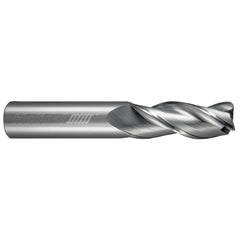 Corner Radius End Mill: 3/16" Dia, 1" LOC, 0.0150" Radius, 3 Flute, Solid Carbide