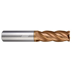 Corner Radius End Mill: 3/16" Dia, 1" LOC, 0.50 mm Radius, 4 Flute, Solid Carbide