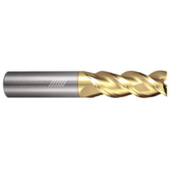 Square End Mill: 1/2" Dia, 1-5/8" LOC, 3 Flute, Solid Carbide