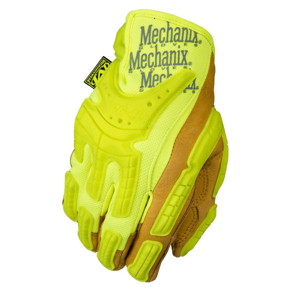 Work Gloves: Mechanix Wear CG40-91, Size X-Large, Leather Lined, Leather, Impact