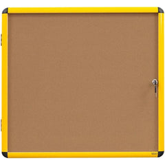 Cork Bulletin Boards; Bulletin Board Type: Enclosed Cork Bulletin Board; Board Color: Brown; Board Material: Cork; Width (Inch): 38; Height (Inch): 47; Frame Material: Aluminum; Frame Color: Yellow