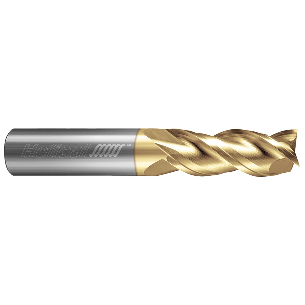 Square End Mill: 1/2" Dia, 1-1/4" LOC, 3 Flute, Solid Carbide