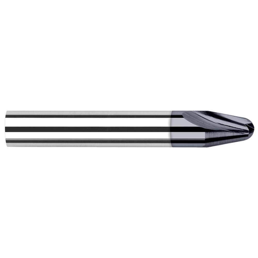 Tapered End Mill: 30 deg Angle per Side, 0.0400" Small Dia, 0.1420" LOC, 2 Flute, Tapered End