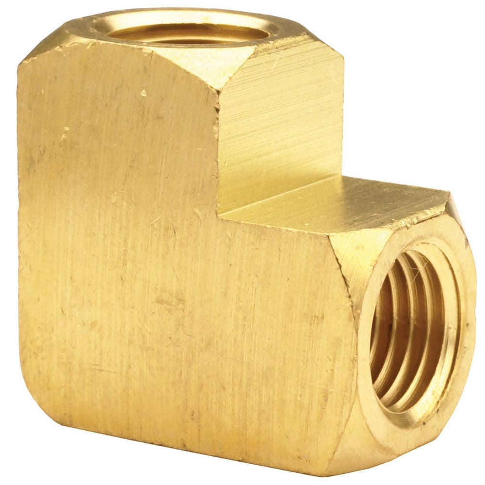 Brass & Chrome Pipe Fittings; Fitting Type: Female Pipe Elbow; Fitting Size: 1/8 x 1/8; End Connections: FNPT; Material Grade: CA360; Connection Type: Threaded; Pressure Rating (psi): 1000; Fitting Shape: 90¬∞ Elbow; Thread Standard: NPTF