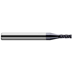 Corner Radius End Mill: 7/32" Dia, 0.66" LOC, 0.50 mm Radius, 4 Flute, Solid Carbide