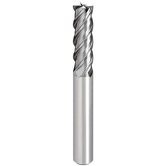 Square End Mill: 3/8" Dia, 4 Flute, Solid Carbide