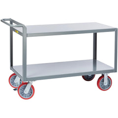 Merchandise Collectors Utility Cart: 66" Long, 30" Wide, Steel, 3600 lb Capacity, Gray