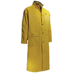 Rain Coat:  Size 2X-Large,  Non-Hazardous,  Yellow,  Polyester & PVC