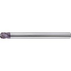 Corner Radius End Mill: 2 mm Dia, 2.00 mm LOC, 0.50 mm Radius, 4 Flute, Solid Carbide