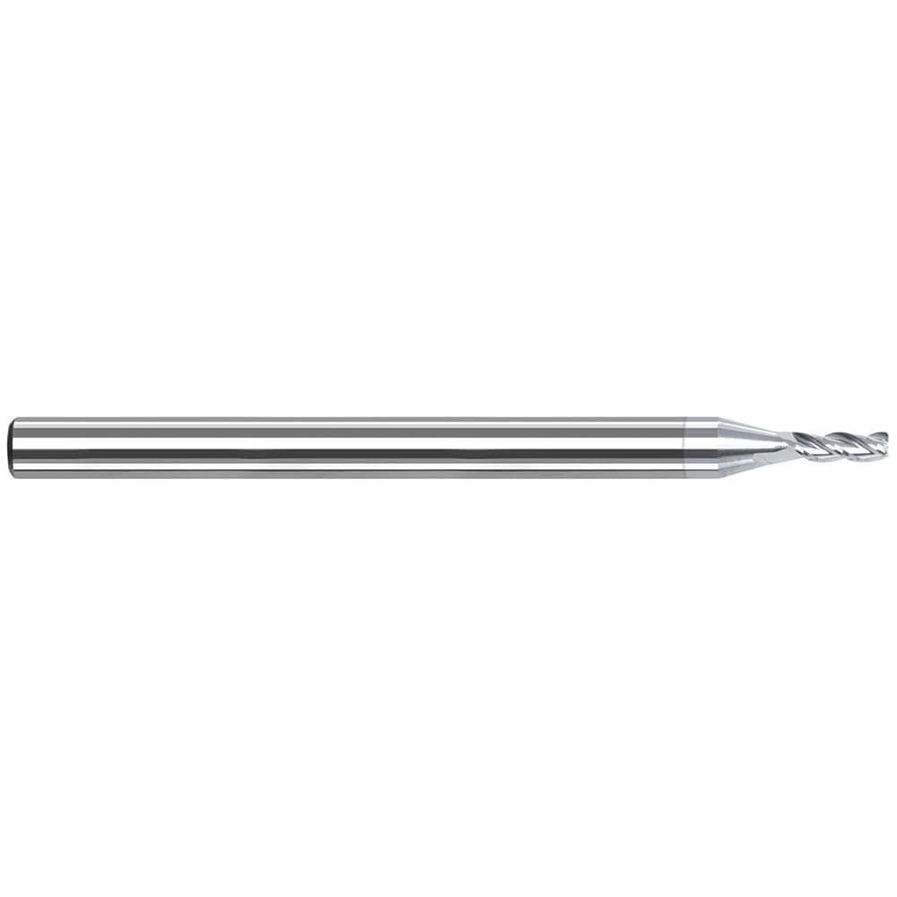 Corner Radius End Mill: 5/64" Dia, 3.00 mm LOC, 0.50 mm Radius, 3 Flute, Solid Carbide