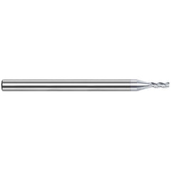 Corner Radius End Mill: 7/64" Dia, 0.164" LOC, 0.0050" Radius, 3 Flute, Solid Carbide