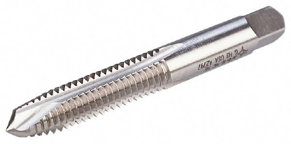 Spiral Point Tap: 5/16-24 UNF, 3 Flutes, Plug Chamfer, 2B Class of Fit, HSS, Bright/Uncoated Coated