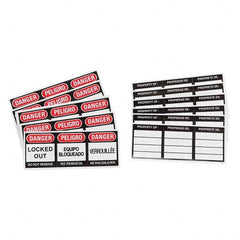 Label Maker Label: Black & Red on White, Vinyl, 6 per Roll