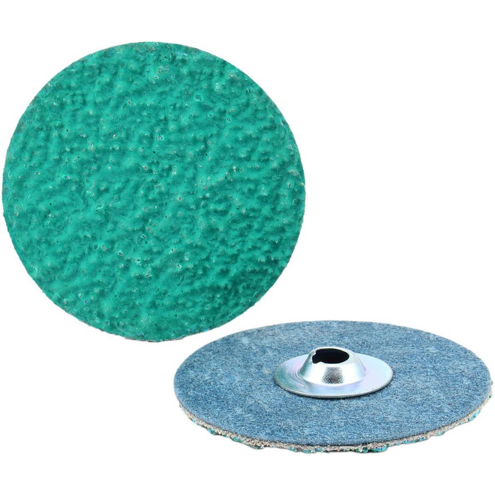 Quick-Change Disc: Type S, 3" Dia, 100 Grit, Zirconia Alumina, Coated