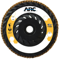 Flap Disc:  4-1/2" Dia, 5/8-11" Hole, 40 Grit, Ceramic Alumina, Type 29