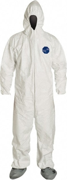 Disposable Coveralls: Abrasion Protection, Size 5X-Large, 1.2000 oz, Tyvek 400, Zipper Closure