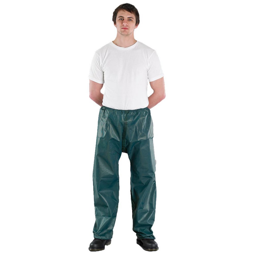 Disposable Pants; Protection Type: Chemical-Resistant, Chemical Warfare Agents; Size: Small; Waist Size: 36; Color: Green; Material: Multi-Layer Non-Woven Barrier Laminate Fabric; Number Of Pockets: 0.000; Closure Type: Elastic