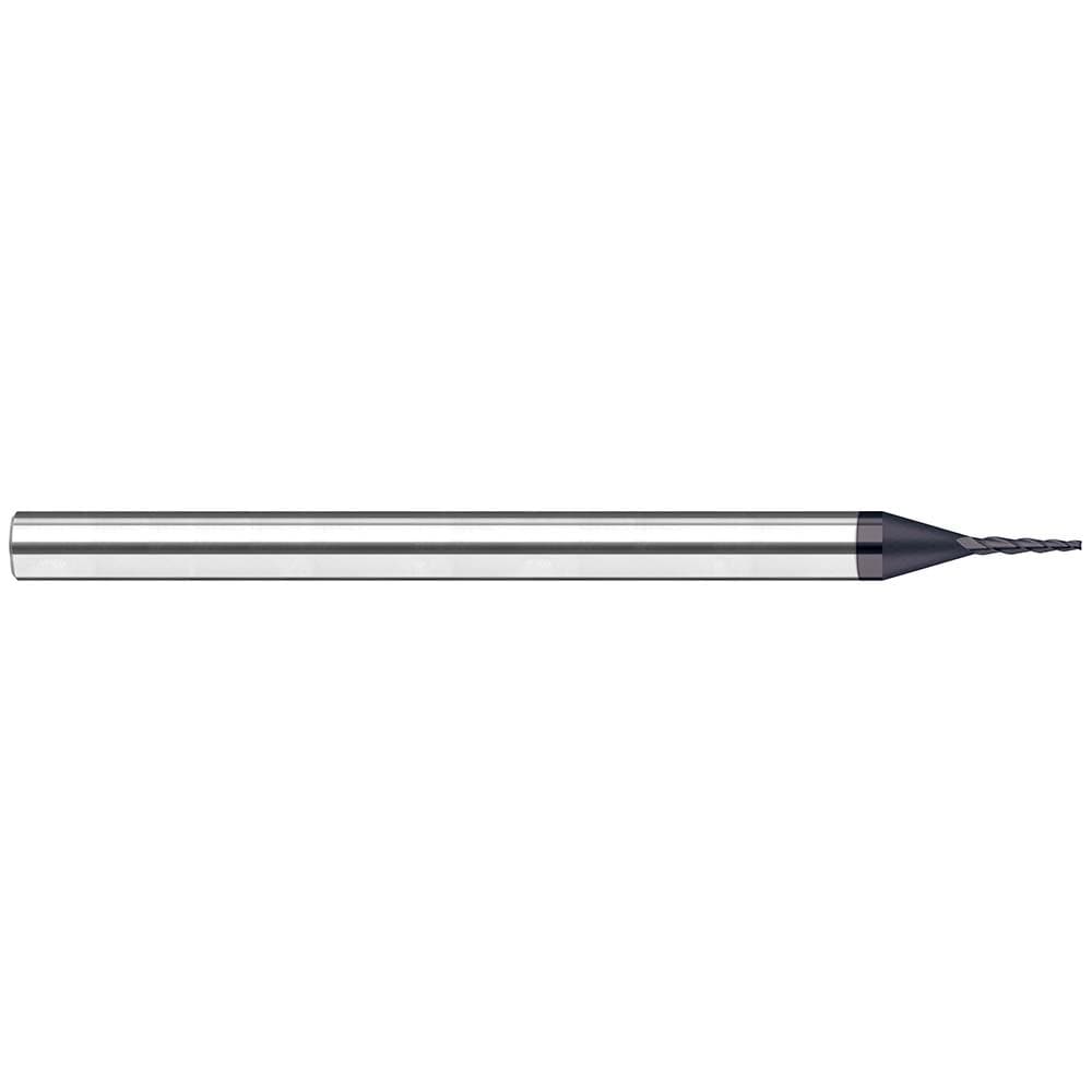 Tapered End Mill: 10 deg Angle per Side, 0.0600" Small Dia, 5/16" LOC, 4 Flute, Tapered End