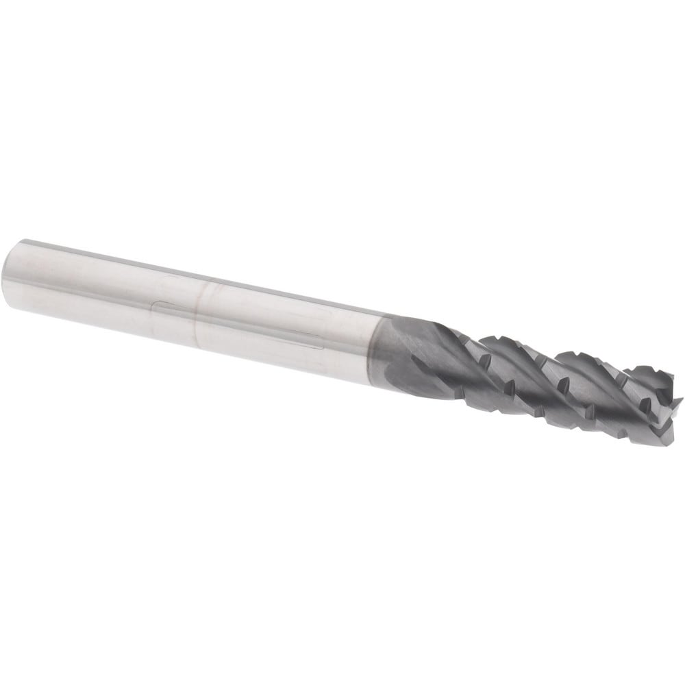 Corner Radius End Mill: 5/16" Dia, 1" LOC, 38 deg Helix, Corner Radius End, Centercutting Series HS