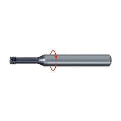 Helical Flute Thread Mill: 1/4-28, 5 Flute, 6.00 mm Shank Dia, Solid Carbide