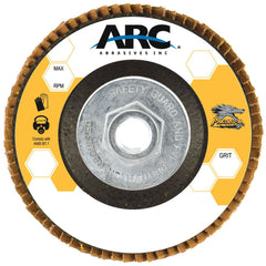 Flap Disc:  7" Dia, 5/8-11" Hole, 40 Grit, Ceramic Alumina, Type 29