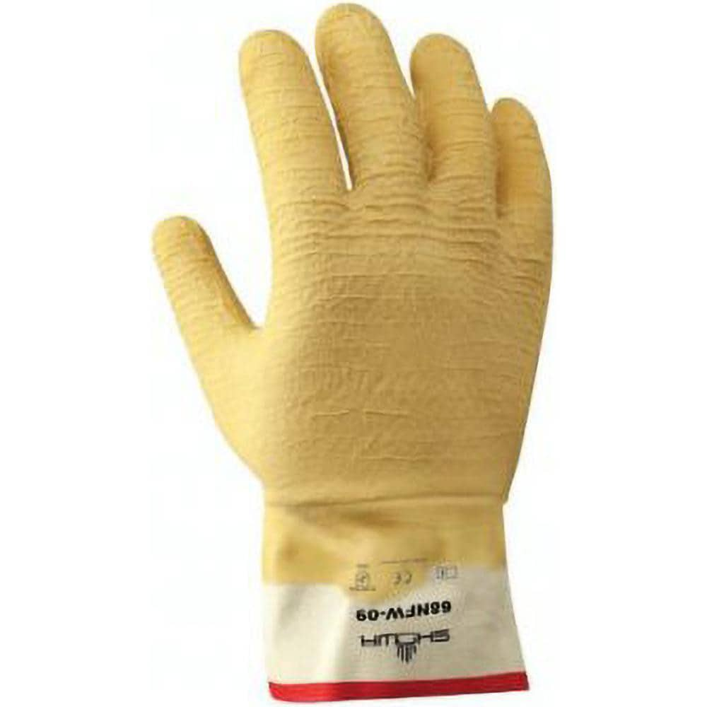 Cut-Resistant Gloves: SHOWA 68NFW, Size Medium, ANSI Cut A3, ANSI Puncture 0, Latex, Cotton & Kevlar