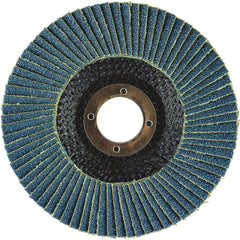 Flap Disc:  4.5" Dia, 7/8" Hole, 80 Grit, Zirconia Alumina, Type 27