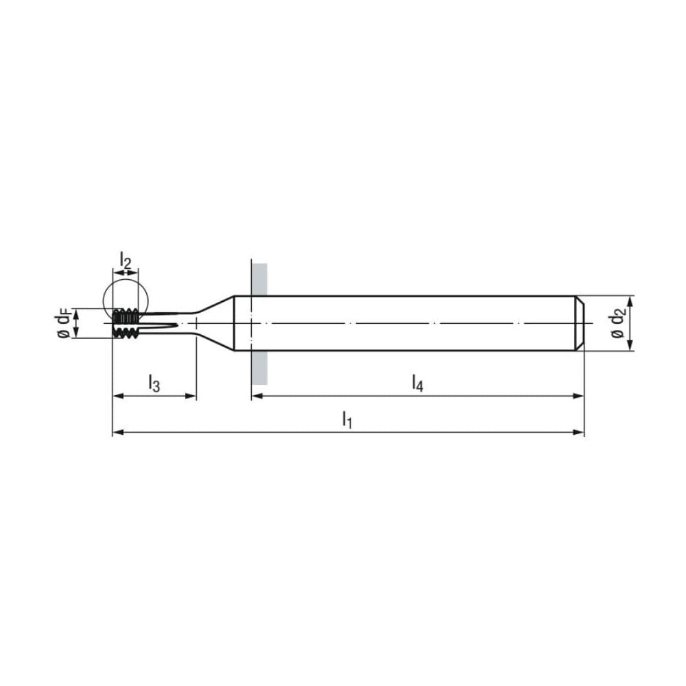 Helical Flute Thread Mill: M3x0.5, 4 Flute, 6.00 mm Shank Dia, Solid Carbide