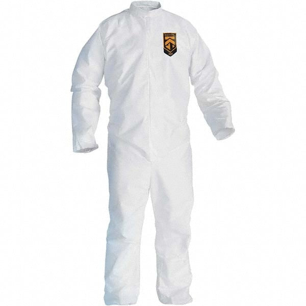 Disposable Coveralls: Size 2X-Large, Film Laminate, Zipper Closure