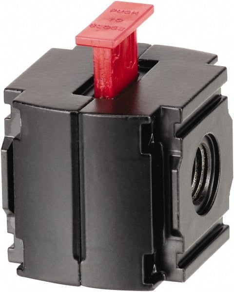 FRL Modular Threaded Lock-Out Valve: Aluminum, 1/4" Port, Use with Miniature FRL Unit