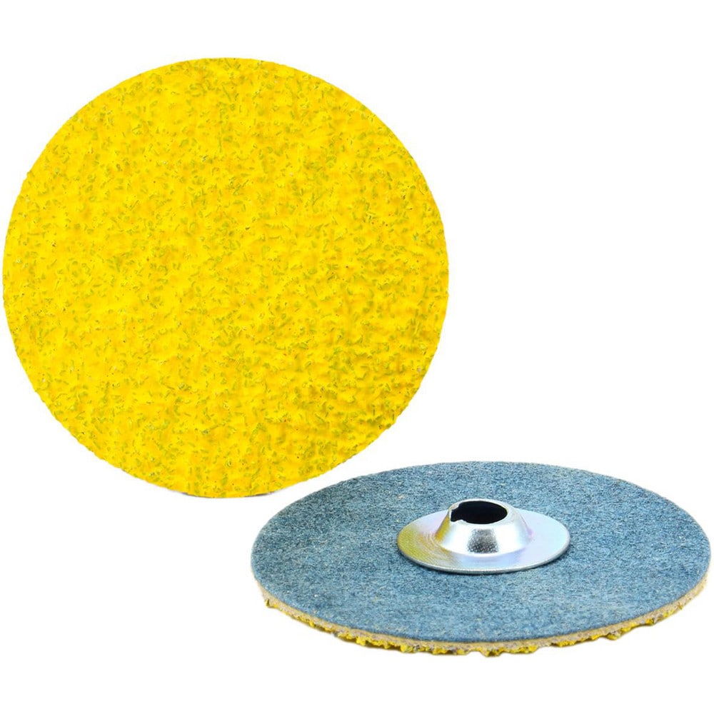 Quick-Change Disc: Type S, 3" Dia, 24 Grit, Ceramic Alumina, Coated