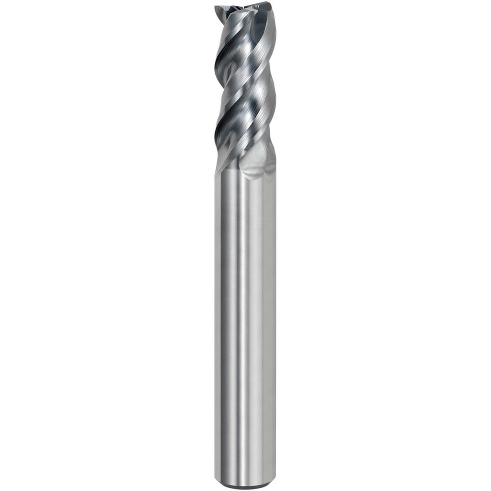 Square End Mill: 3/8" Dia, 3 Flute, Solid Carbide