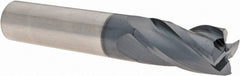 Square End Mill: 1/2" Dia, 1" LOC, 4 Flute, Solid Carbide