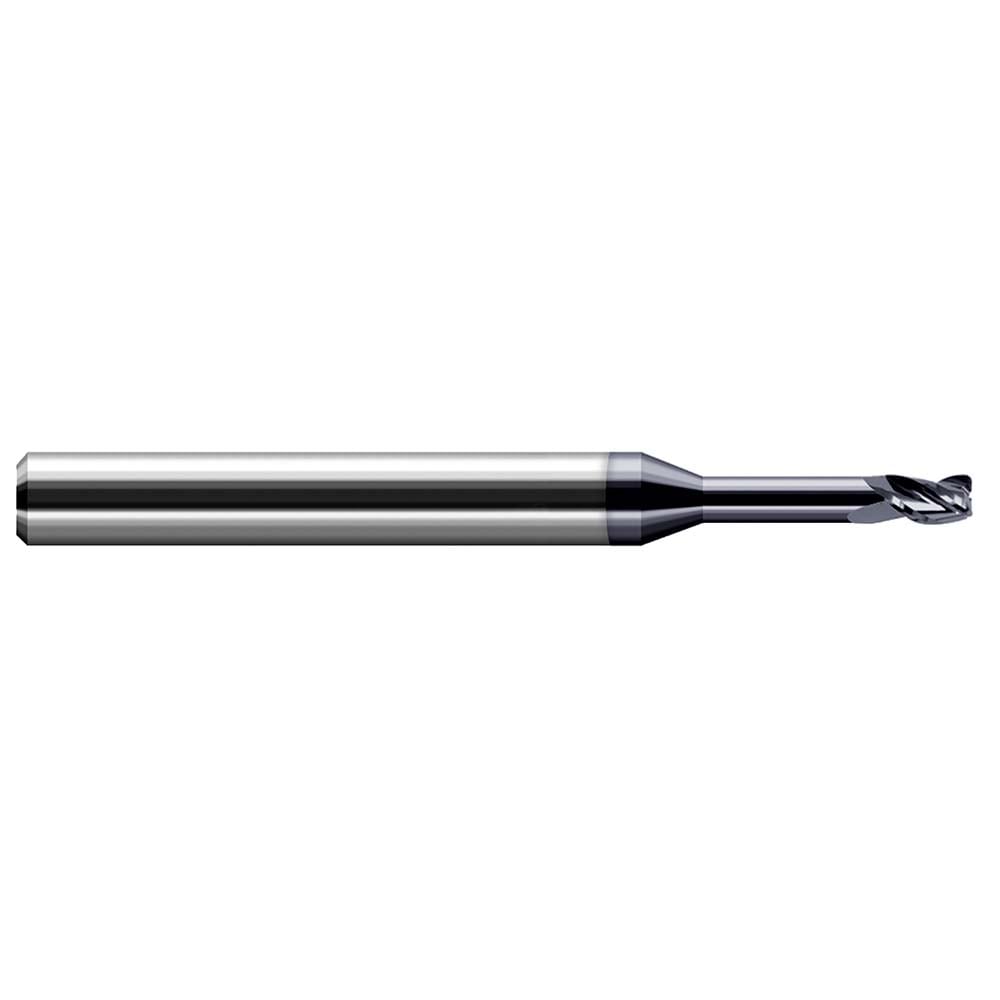 Corner Radius End Mill: 3/32" Dia, 0.139" LOC, 0.50 mm Radius, 4 Flute, Solid Carbide