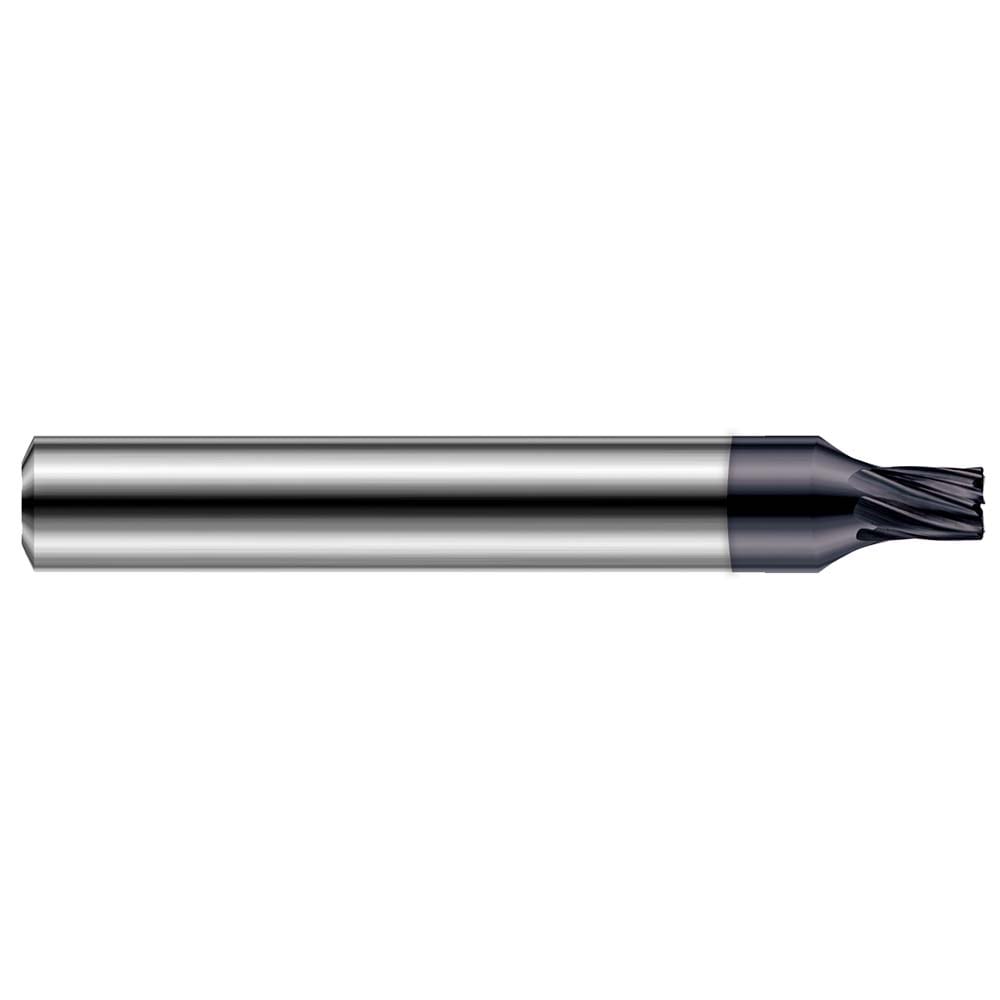 Corner Radius End Mill: 3/16" Dia, 1" LOC, 0.0150" Radius, 7 Flute, Solid Carbide