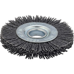 Wheel Brush: 6" Wheel Dia, 1" Face Width, 0.0400" Wire Dia,  Crimped