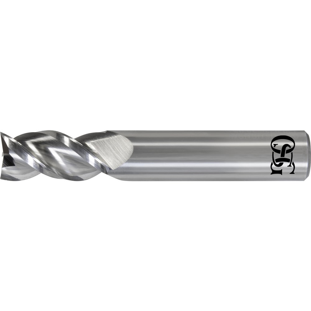 Square End Mill: 1/8" Dia, 3/8" LOC, 3 Flute, Solid Carbide