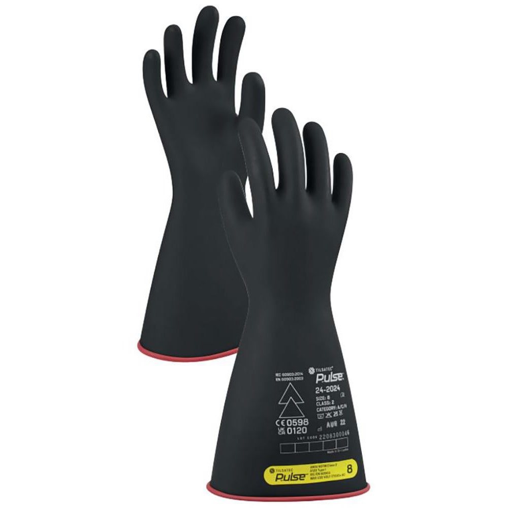 Rubber Linesman Gloves: Pulse Pulse, Size Large, 14" Long