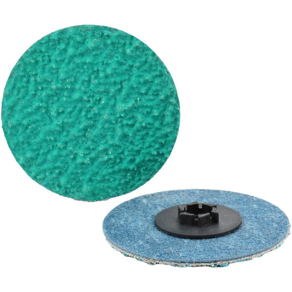 Quick-Change Disc: Type P, 3" Dia, 36 Grit, Zirconia Alumina, Coated