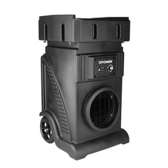 HEPA Air Scrubber/Purifier: 700 CFM, Carbon, Media & HEPA, Black