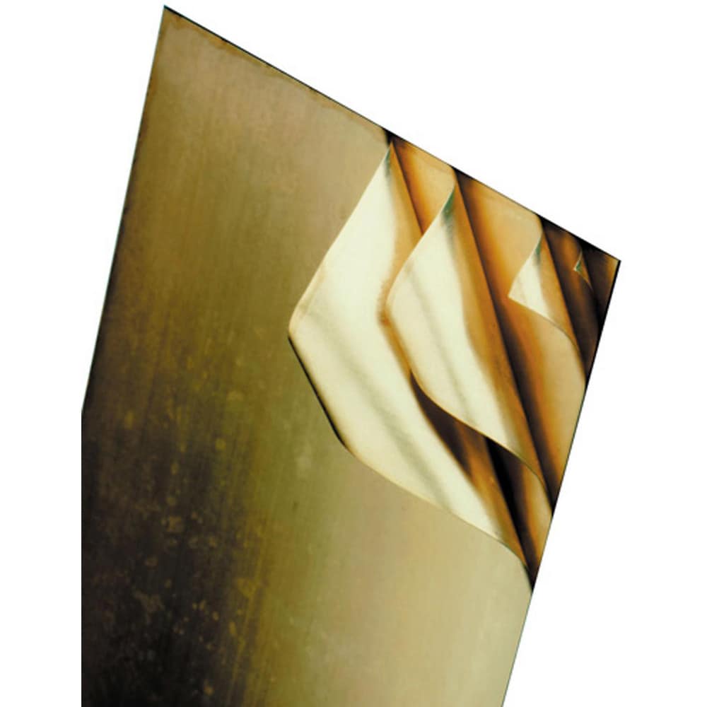 Metal Shim Stock: Shim Stock Sheet, 0.0030" Thick, 24" Long, 8" Wide, 260 Brass