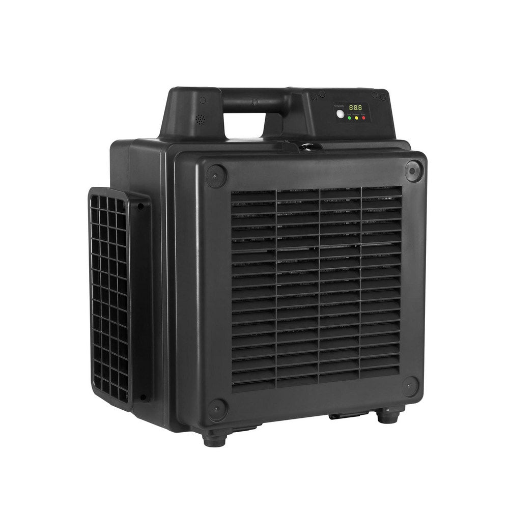 HEPA Air Scrubber/Purifier: 500 CFM, NFS13 Nylon Mesh, Media, Activated Carbon & HEPA 550, Black