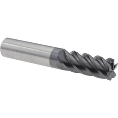 Corner Radius End Mill: 1/2" Dia, 1-1/4" LOC, 0.0300" Radius, 5 Flute, Solid Carbide