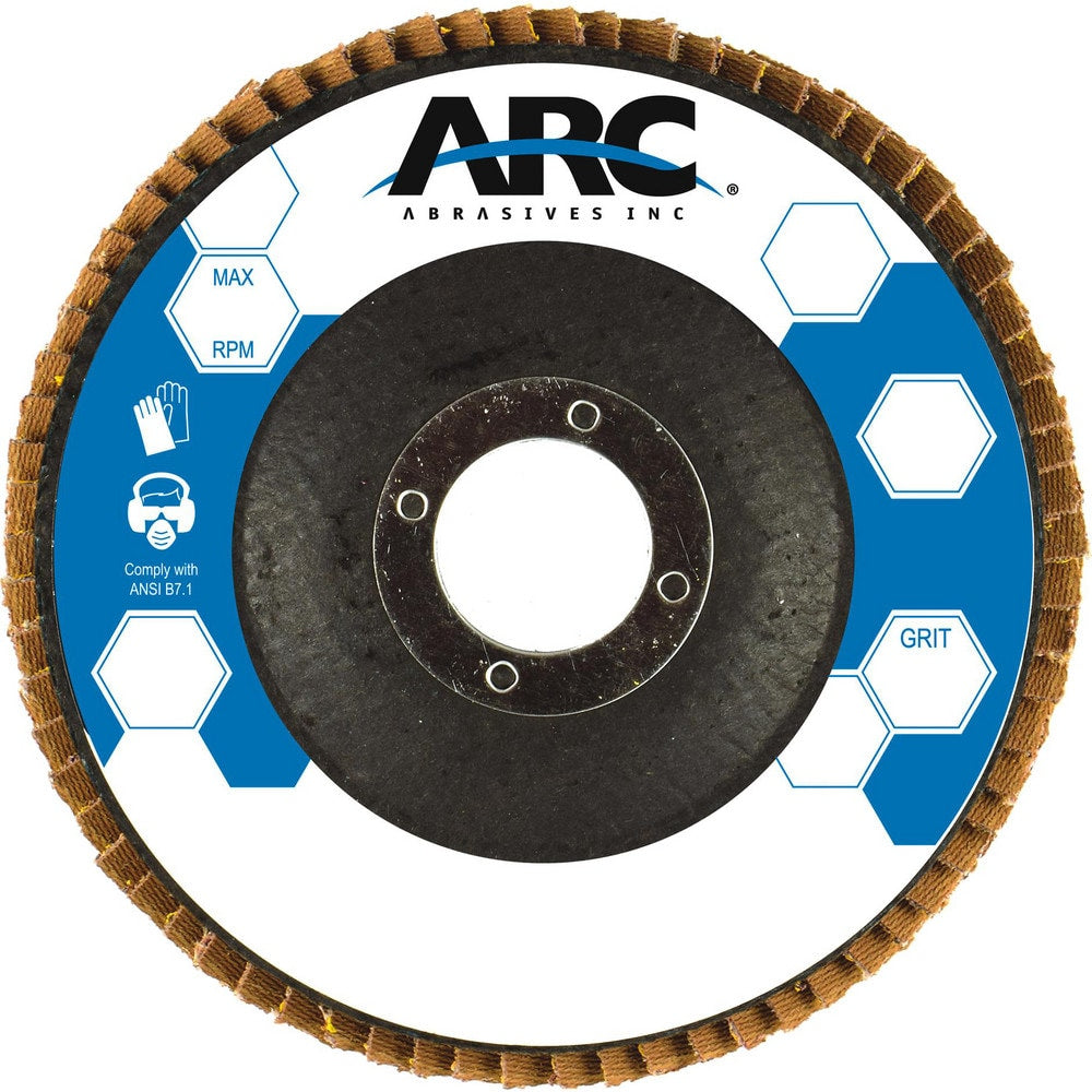 Flap Disc:  4-1/2" Dia, 7/8" Hole, 80 Grit, Zirconia Alumina, Type 27