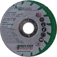 Cutoff Wheel: Type 1, 5" Dia, Aluminum Oxide