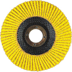 Flap Disc:  6" Dia, 7/8" Hole, 60 Grit, Zirconia Alumina, Type 29