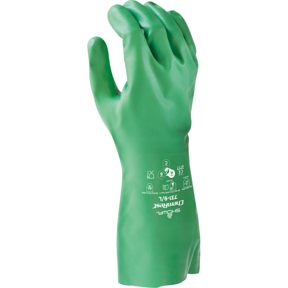 Chemical Resistant Gloves: SHOWA Size Small, Nitrile, Unsupported